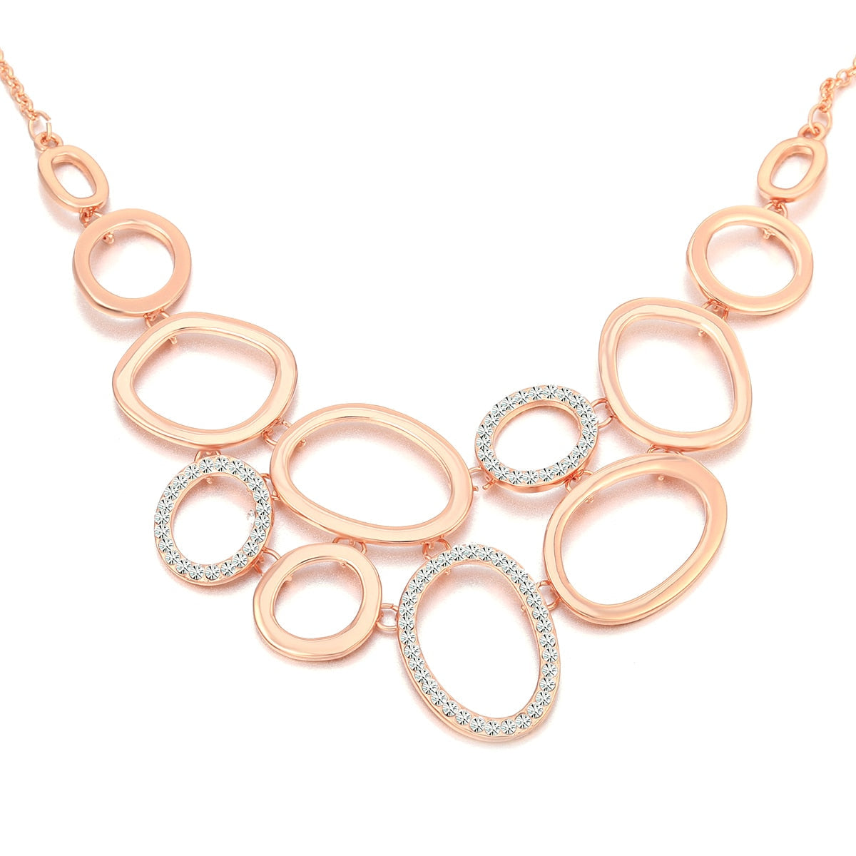 Collar Círculos Irregulares Luxe con Circonitas
